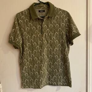 Alfani Stretch Green Polo Shirt Size M